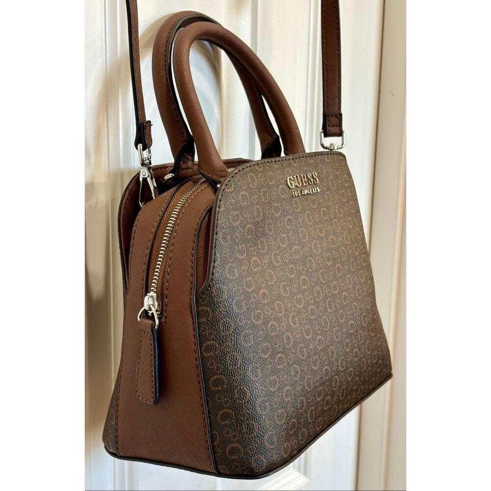 GUESS - Dome Crossbody/Satchel in Cafe Mocha Faux Leather/BONUS Matching Wallet - Picture 5 of 15